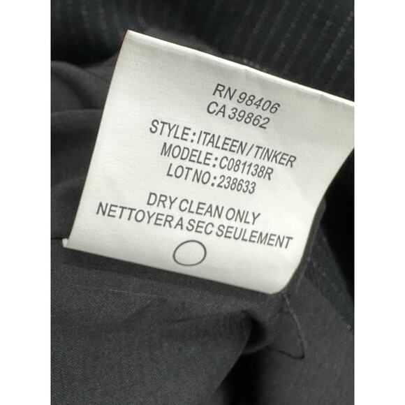 Theory Jacket Women 8 Black Pinstripe One Button Long Sleeve Wool Blend Blazer - Picture 7 of 9
